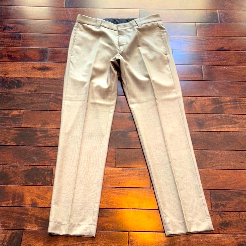 Incotex Ivory Men’s Lightweight 100% Virgin Wool Tan Dress Pants. Size 34.